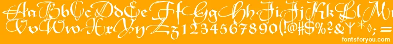Xmasterpieceswashes Font – White Fonts on Orange Background