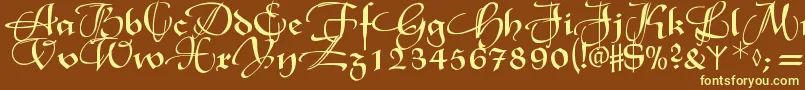 Xmasterpieceswashes Font – Yellow Fonts on Brown Background