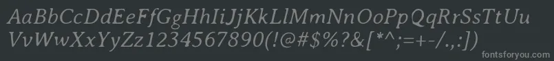 AveriaserifLightitalic Font – Gray Fonts on Black Background