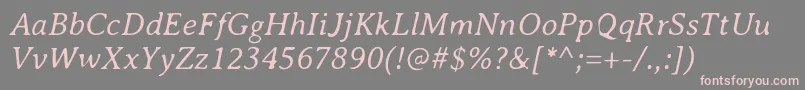 AveriaserifLightitalic Font – Pink Fonts on Gray Background