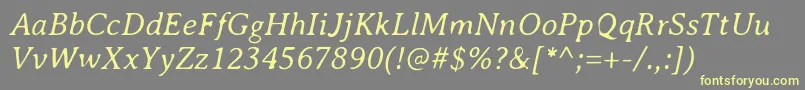 AveriaserifLightitalic-Schriftart – Gelbe Schriften auf grauem Hintergrund