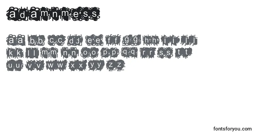 Schriftart ADamnMess – Alphabet, Zahlen, spezielle Symbole