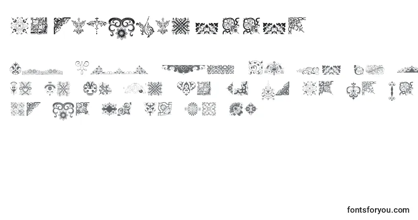 Czcionka RoughVignettes – alfabet, cyfry, specjalne znaki