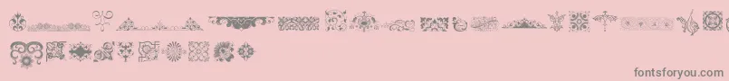 フォントRoughVignettes – ピンクの背景に灰色の文字