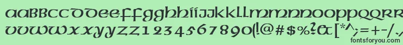 フォントMcleudctt – 緑の背景に黒い文字