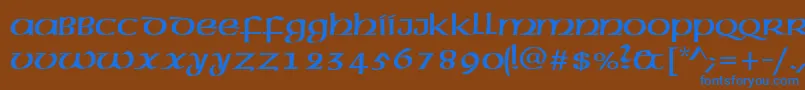Mcleudctt Font – Blue Fonts on Brown Background