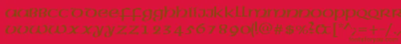 Mcleudctt Font – Brown Fonts on Red Background