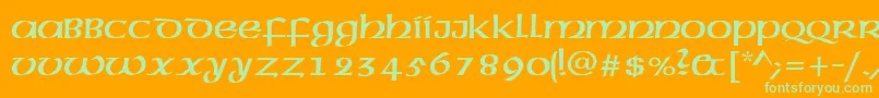 Mcleudctt Font – Green Fonts on Orange Background