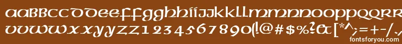 フォントMcleudctt – 茶色の背景に白い文字