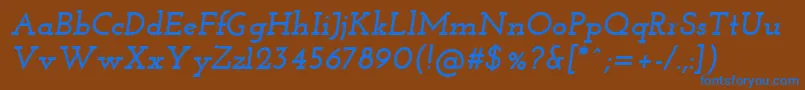 JosefinSlabBoldItalic Font – Blue Fonts on Brown Background