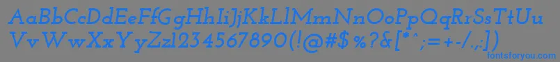 フォントJosefinSlabBoldItalic – 灰色の背景に青い文字