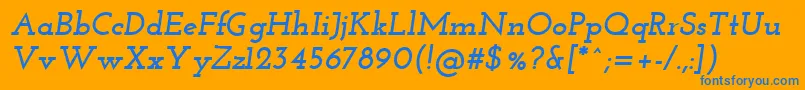 JosefinSlabBoldItalic Font – Blue Fonts on Orange Background
