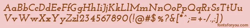 fuente JosefinSlabBoldItalic – Fuentes Marrones Sobre Fondo Rosa