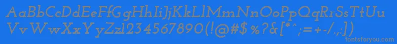 フォントJosefinSlabBoldItalic – 青い背景に灰色の文字