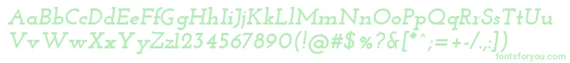 フォントJosefinSlabBoldItalic – 緑のフォント