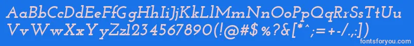 フォントJosefinSlabBoldItalic – ピンクの文字、青い背景