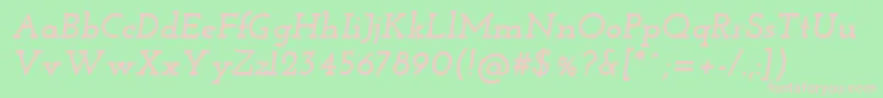 JosefinSlabBoldItalic Font – Pink Fonts on Green Background