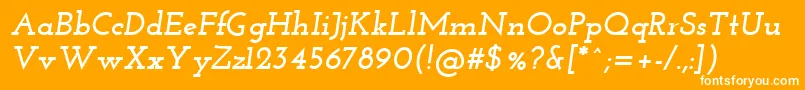 フォントJosefinSlabBoldItalic – オレンジの背景に白い文字
