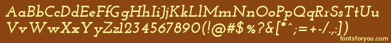 Шрифт JosefinSlabBoldItalic – жёлтые шрифты на коричневом фоне