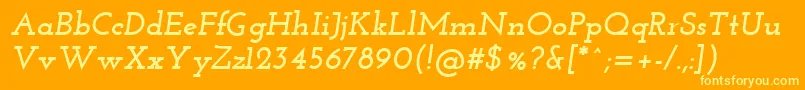 JosefinSlabBoldItalic Font – Yellow Fonts on Orange Background