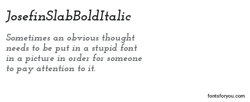 Review of the JosefinSlabBoldItalic Font