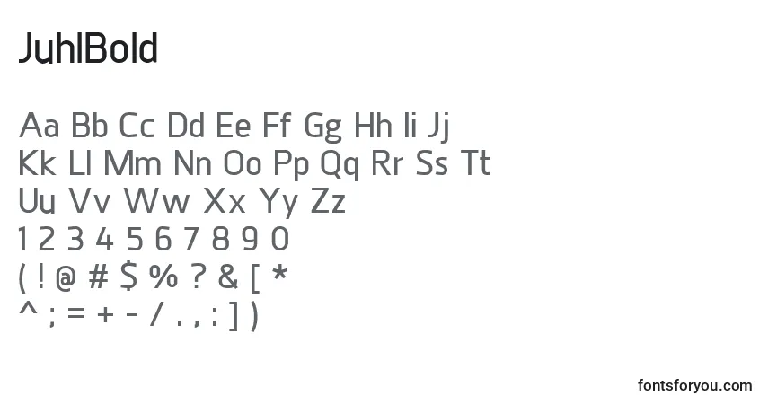 JuhlBold font – alphabet, numbers, special characters