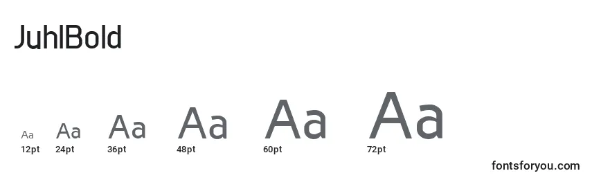 sizes of juhlbold font, juhlbold sizes