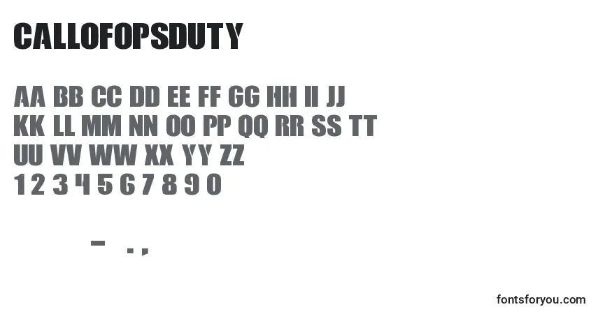 CallOfOpsDuty Font – alphabet, numbers, special characters