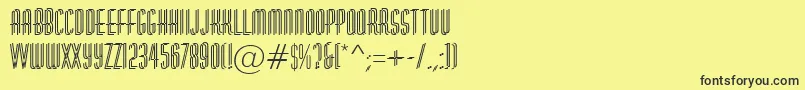 Fonte AHuxleydbl – fontes pretas em um fundo amarelo