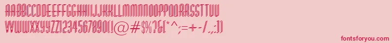 Saiba mais sobre a fonte AHuxleydbl Fonte AHuxleydbl – fontes vermelhas em um fundo rosa