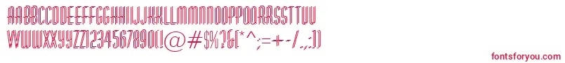 フォントAHuxleydbl – 白い背景に赤い文字