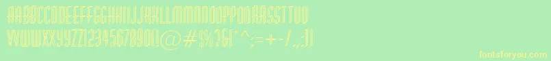 AHuxleydbl-Schriftart – Gelbe Schriften auf grünem Hintergrund