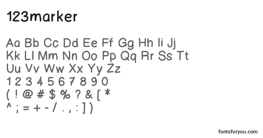 Fuente 123marker - alfabeto, números, caracteres especiales