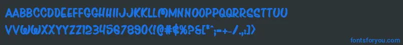 Pressdarlingbold Font – Blue Fonts on Black Background
