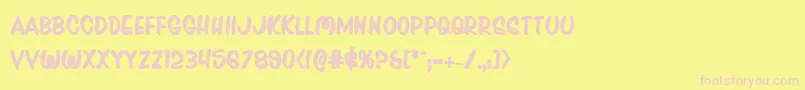 Pressdarlingbold Font – Pink Fonts on Yellow Background