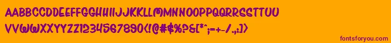 Pressdarlingbold Font – Purple Fonts on Orange Background