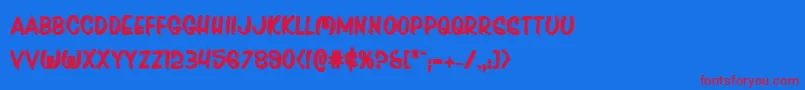 Pressdarlingbold Font – Red Fonts on Blue Background