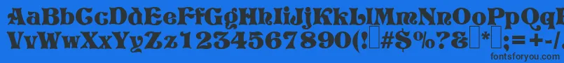 P820DecoRegular Font – Black Fonts on Blue Background