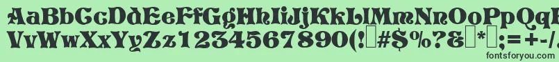 フォントP820DecoRegular – 緑の背景に黒い文字