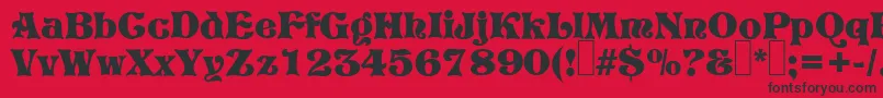 P820DecoRegular Font – Black Fonts on Red Background