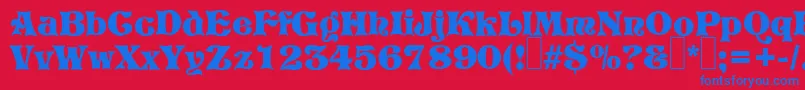 P820DecoRegular Font – Blue Fonts on Red Background