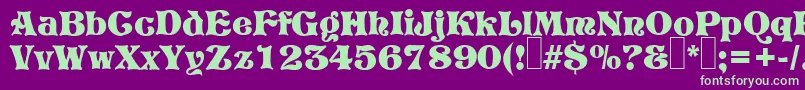 P820DecoRegular Font – Green Fonts on Purple Background