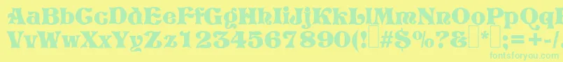 P820DecoRegular Font – Green Fonts on Yellow Background