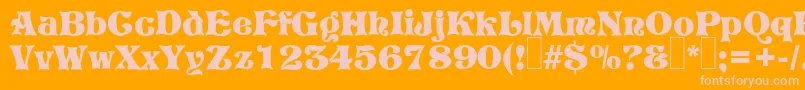 P820DecoRegular Font – Pink Fonts on Orange Background