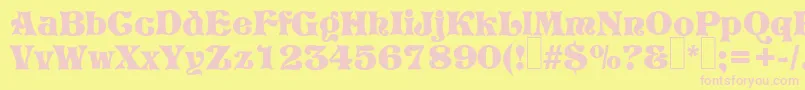 P820DecoRegular Font – Pink Fonts on Yellow Background