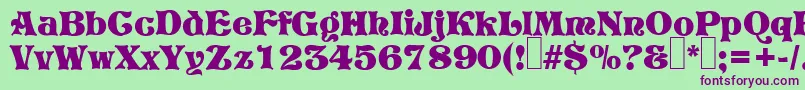 P820DecoRegular Font – Purple Fonts on Green Background