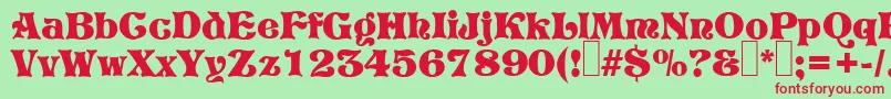 P820DecoRegular Font – Red Fonts on Green Background