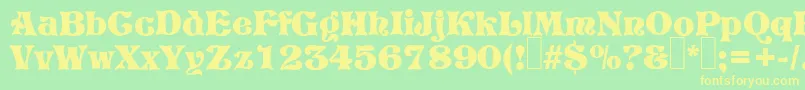 P820DecoRegular Font – Yellow Fonts on Green Background