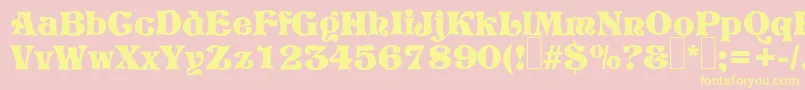 P820DecoRegular Font – Yellow Fonts on Pink Background