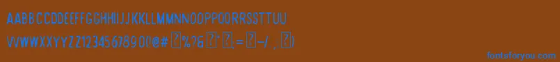 フォントDesertRoad – 茶色の背景に青い文字